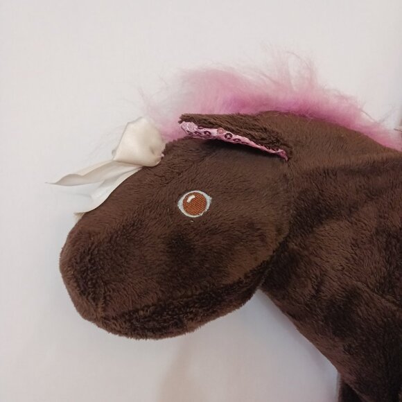 Toby NYC Kids Girls Brown & Pink "Take Me Everywhere" Horse Bag Purse Plush 20" - Picture 2 of 12